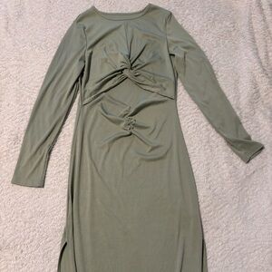 SHEIN Mint Green Long Sleeve Twist Dress